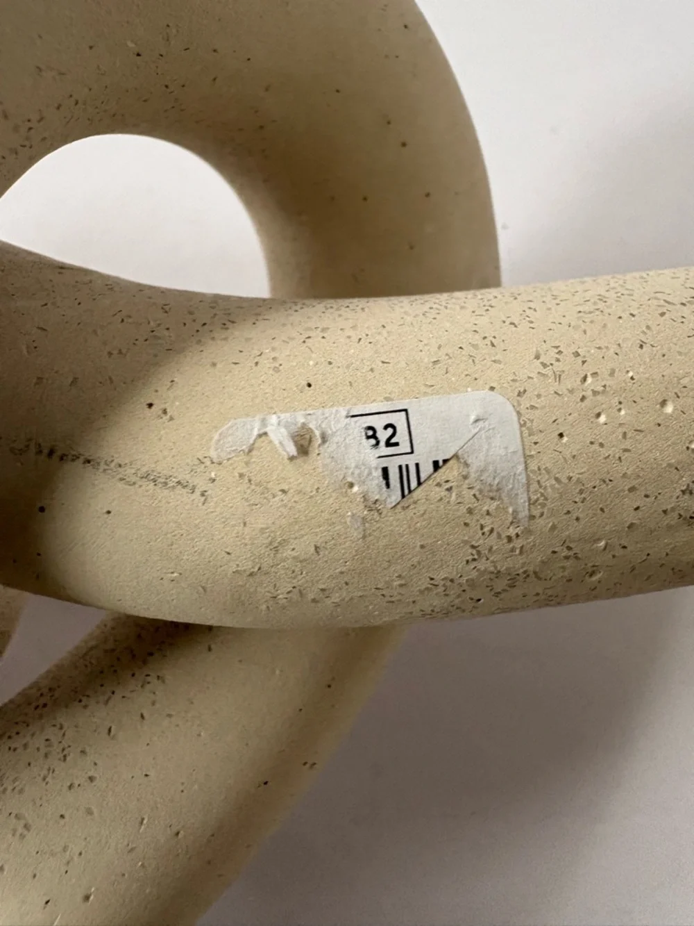 CB2 Asha Speckled Cement Knotted Taper‎ Candle Holder Metal Cap Trendy Heavy